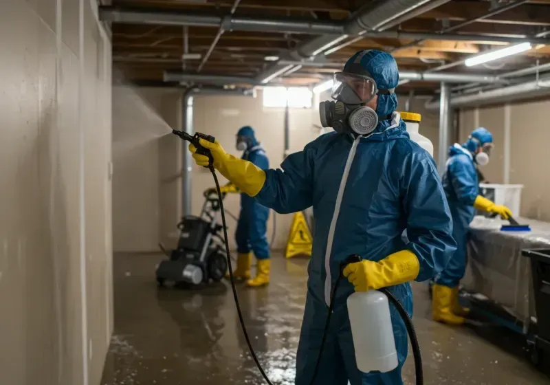 Basement Sanitization and Antimicrobial Treatment process in Lincoln, MA