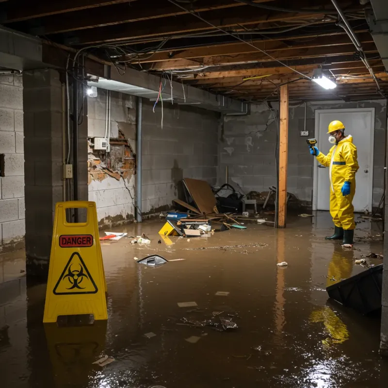 Flooded Basement Electrical Hazard in Lincoln, MA Property