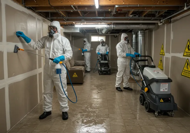 Basement Moisture Removal and Structural Drying process in Lincoln, MA